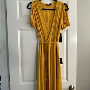 Lulus Medium Yellow Wrap Maxi Dress